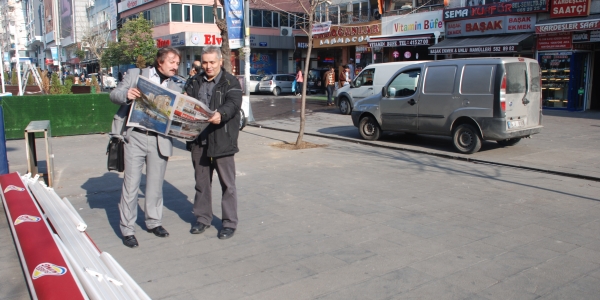 Bulvar caddesi araç trafiğine kapalı alan yenileniyor