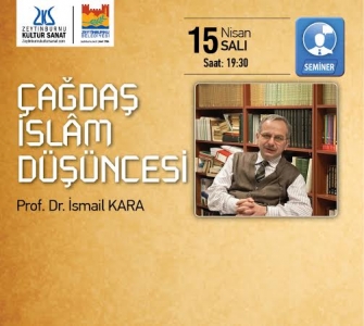 İsmail Kara Çağdaş İslam Düşüncesi semineri yarın