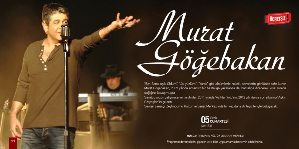 Murat Göğebakan Zeytinburnu’nda Konser Verecek
