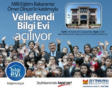 Yeni bir hizmet şubesi: “Veliefendi bilgi evi” açılıyor !